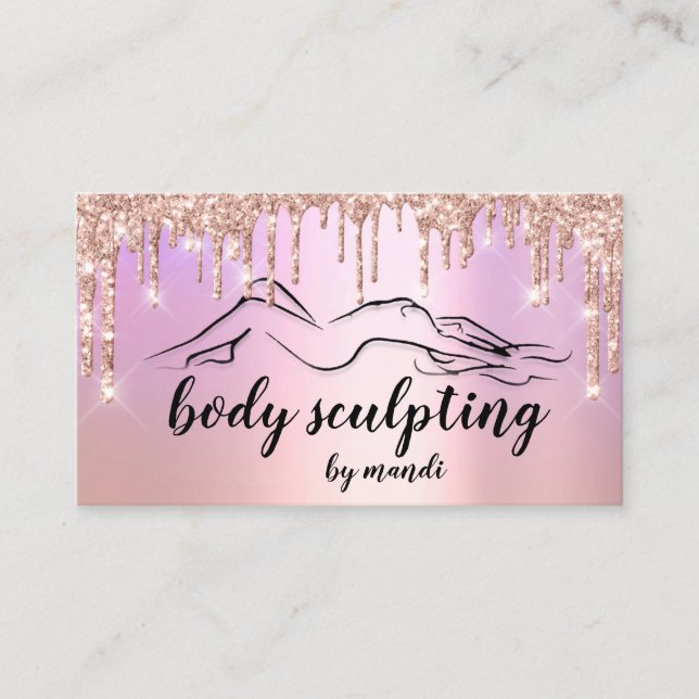 Carte De Visite Boîtier Sclupting Beauté Logo Parties scintillant  (Devant)