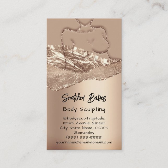 Carte De Visite Boîtier Sculpter Cosmétique Logo QR Code Rose Glam (Devant)