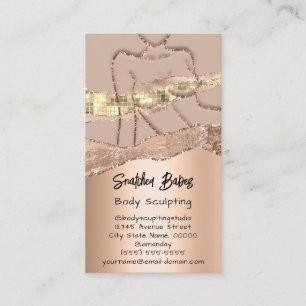 Carte De Visite Boîtier Sculpter Cosmétique Logo QR Code Rose Part