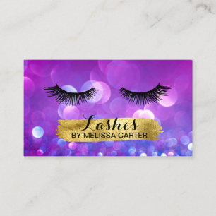 Carte De Visite Bokeh Beauty Salon Maquillage Artist Lash Extensio