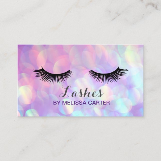 Carte De Visite Bokeh Beauty Salon Maquillage Artist Lash Extensio (Devant)
