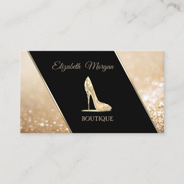 Carte De Visite Bokeh élégant moderne, talon haut (Devant)