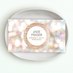 Carte De Visite Bokeh et Rose Gold Sequin Beauté et mode