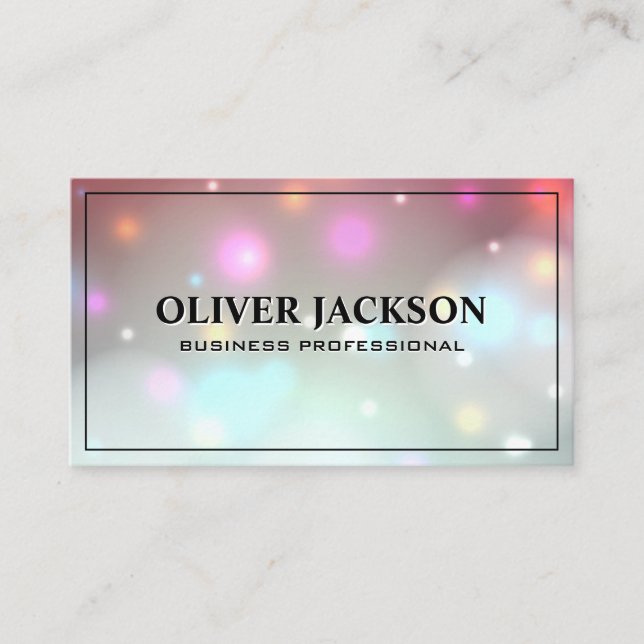 Carte De Visite Bokeh Glow | Arrière - plan magique (Devant)