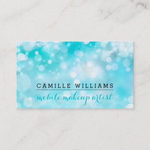 Carte De Visite BOKEH MODERNE whimssar frais clair aqua bleu