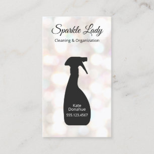 Carte De Visite Bokeh Spray Bottle House Nettoyage Logo Affaires