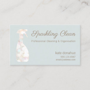 Carte De Visite Bokeh Spray Bottle House Nettoyage Logo Affaires