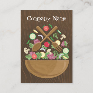Carte de visite bol de légumes rétro