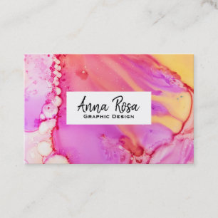 Carte De Visite *~* Bold - Aquarelle de marbre biologique Abstrait