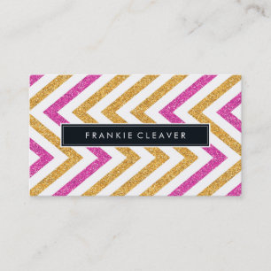 Carte De Visite BOLD CHEVRON MOTIF cool moderne or rose parties sc