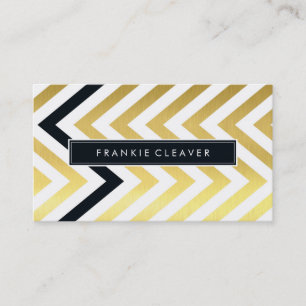 Carte De Visite BOLD CHEVRON MOTIF tendance doré moderne feuille n