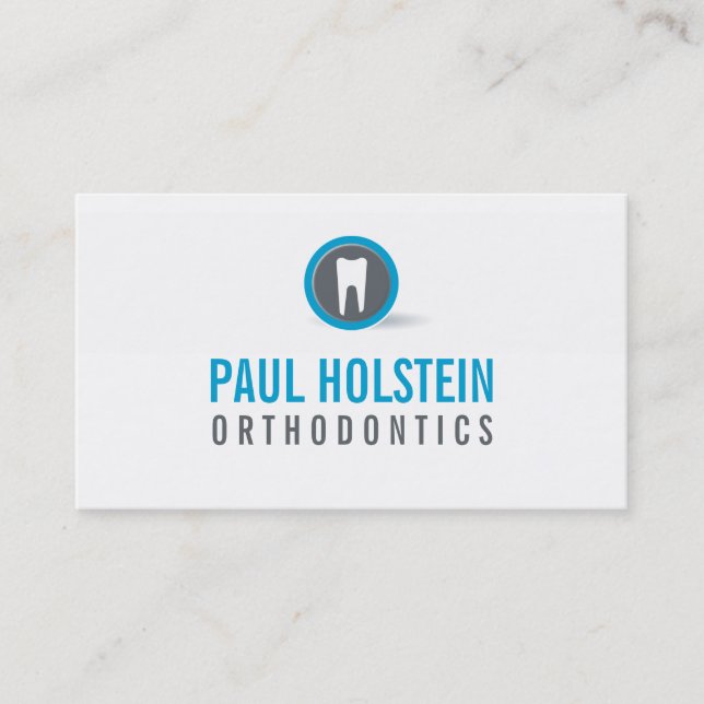 Carte De Visite BOLD DENTIST pro dentiste logo dentaire moderne bl (Devant)