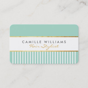 Carte De Visite BOLD design moderne peigne design or menthe vert