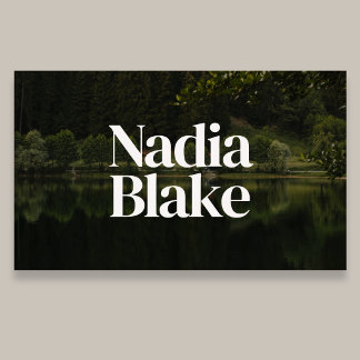 Carte De Visite Bold Editorial Style Photo QR Code White