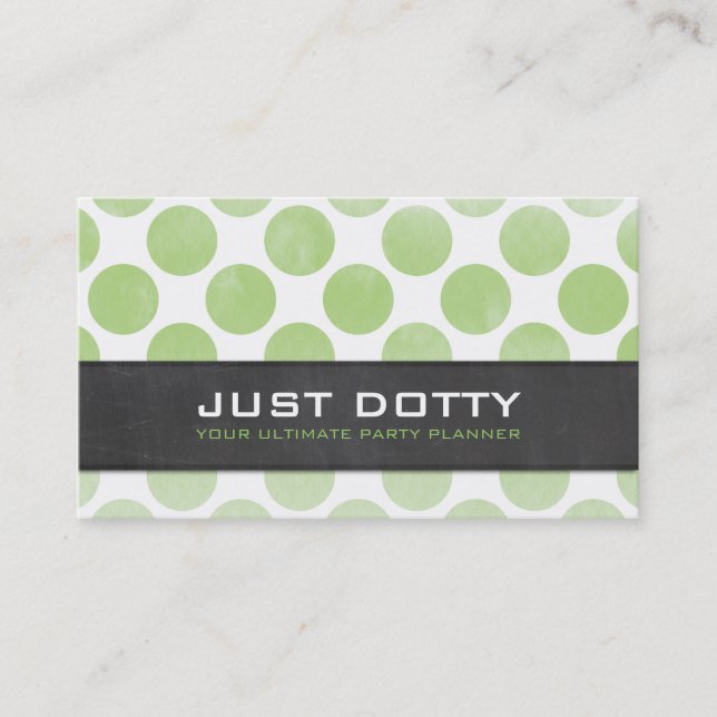 Carte De Visite BOLD pois chalkboard ombre aquarelle vert (Devant)