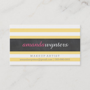 Carte De Visite BOLD simple bande motif frais jaune gris