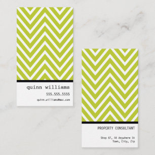 Carte De Visite BOLD SIMPLE MODERNE chevron motif citron frais