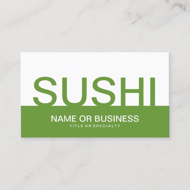 Carte De Visite bold SUSHI (personnalisable en couleur) (Devant)