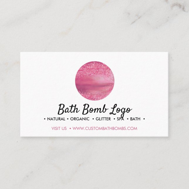 Carte De Visite Bombe de bain rose scintillante (Devant)
