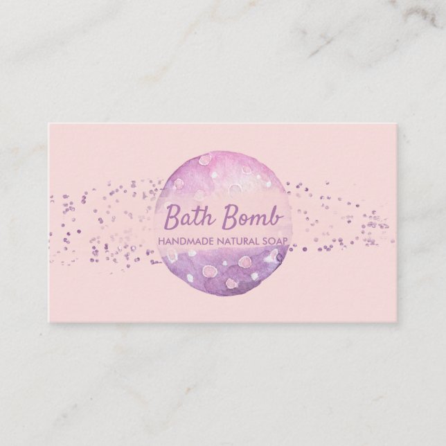 Carte De Visite Bombe de bain Spa de savon naturel rose (Devant)