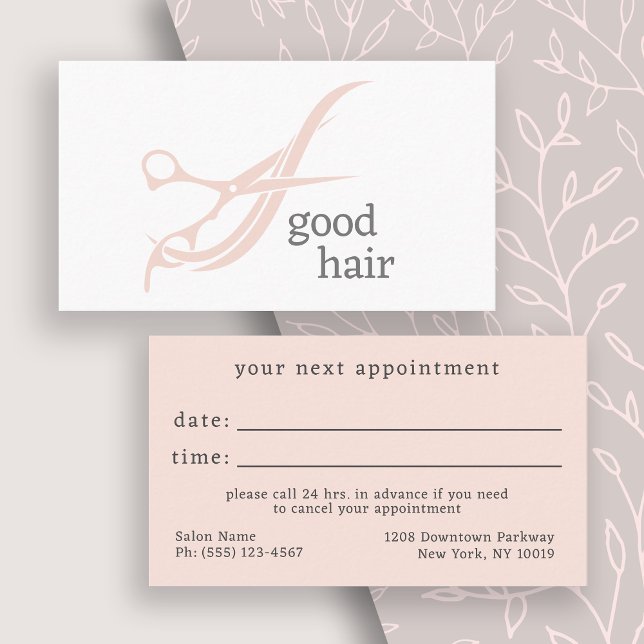 Carte De Visite Bon Cheveux Simple Logo Prochain rendez-vous (Get these stylish appointment cards for your salon to remind clients of their next appointment.)
