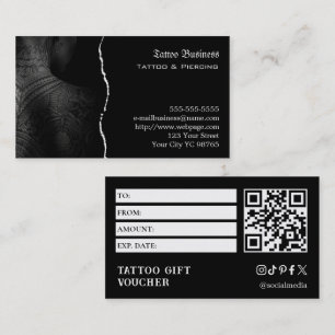 Carte De Visite Bon de cadeau de tatouage