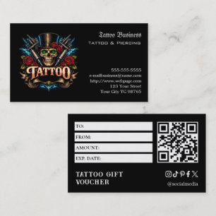 Carte De Visite Bon de cadeau de tatouage
