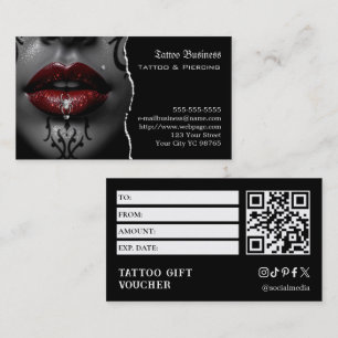 Carte De Visite Bon de cadeau de tatouage