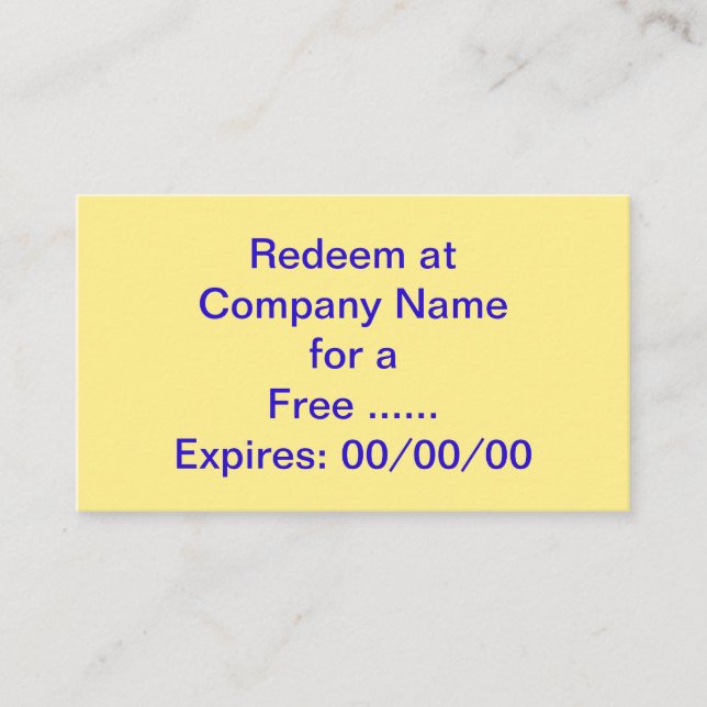 Carte De Visite Bon spécial de promotion pour vos affaires (Devant)