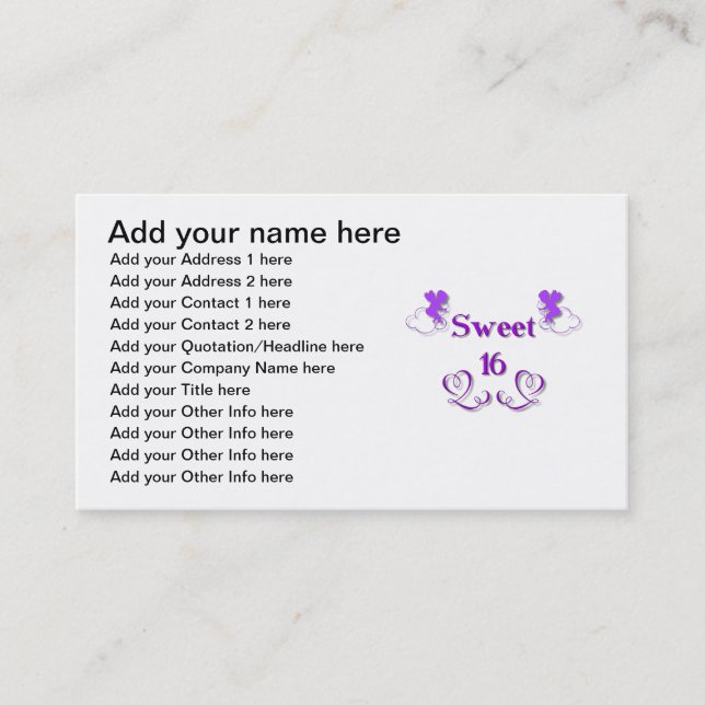 Carte De Visite Bonbon 16 (Devant)