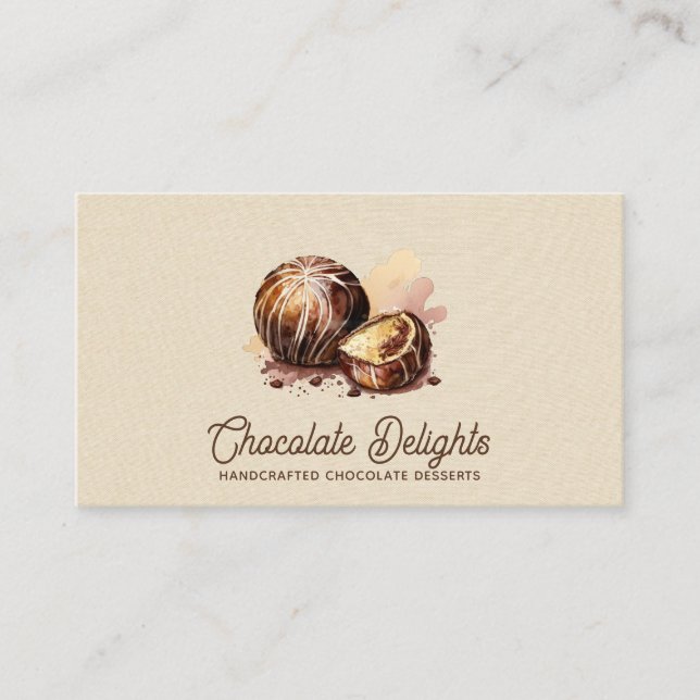 Carte De Visite Bonbons au chocolat et confections de truffes (Devant)
