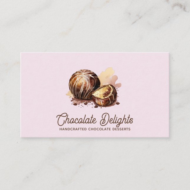 Carte De Visite Bonbons au chocolat et confections de truffes (Devant)