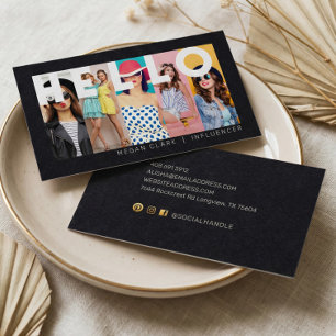 Carte De Visite Bonjour Avec Modern & Minimal 5 photo Disposition 