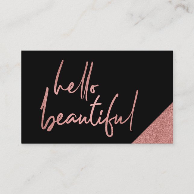Carte De Visite Bonjour Beau Rose Gold Maquillage Artiste (Devant)