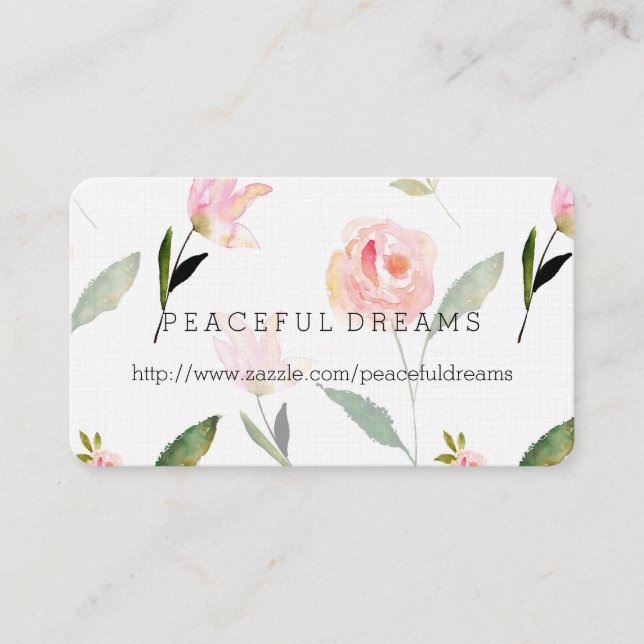Carte De Visite Bonjour belle aquarelle florale (Devant)