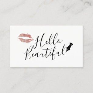 Carte De Visite Bonjour Belle Élégante Typographie Maquillage Arti