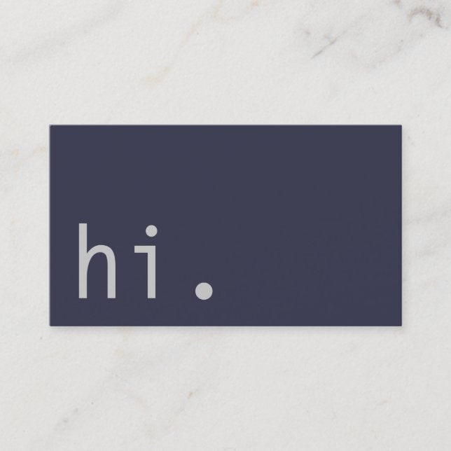 Carte De Visite Bonjour . Elégant bleu clair gris tendance Bonjour (Devant)