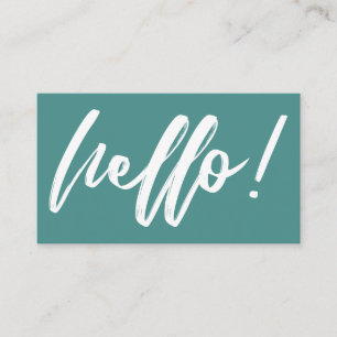 Carte De Visite Bonjour en écriture manuscrite minimal blanc sur s