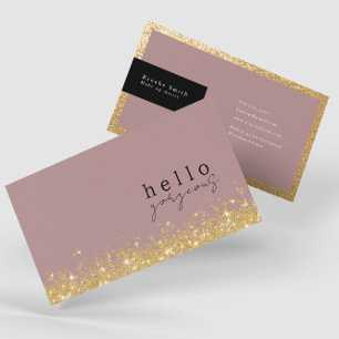 Carte De Visite Bonjour magnifique Elegant Mauve et Gold Luxe