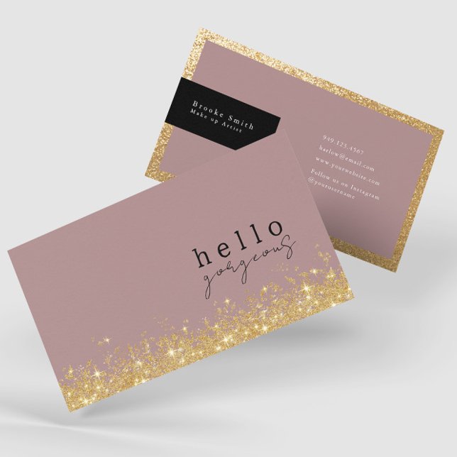 Carte De Visite Bonjour magnifique Elegant Mauve et Gold Luxe (Créateur téléchargé)