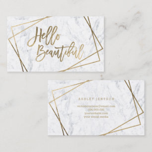 Carte De Visite Bonjour marbre géométrique de beau de faux