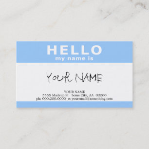 Carte De Visite bonjour mon nom est :