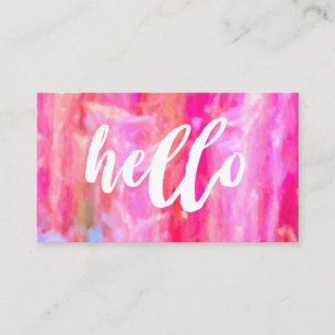 Carte De Visite Bonjour rose Abstrait Artsy Belle