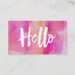 Carte De Visite Bonjour rose Abstrait Artsy Belle