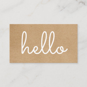 Carte De Visite Bonjour Rustic Kraft
