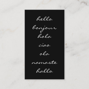 Carte De Visite Bonjour salutations noir et blanc