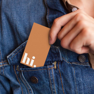Carte De Visite Bonjour Terracotta Clean Typographie simple Décont