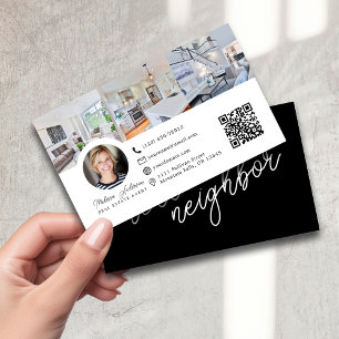 Carte De Visite Bonjour Voisin Immobilier Photo QR Code