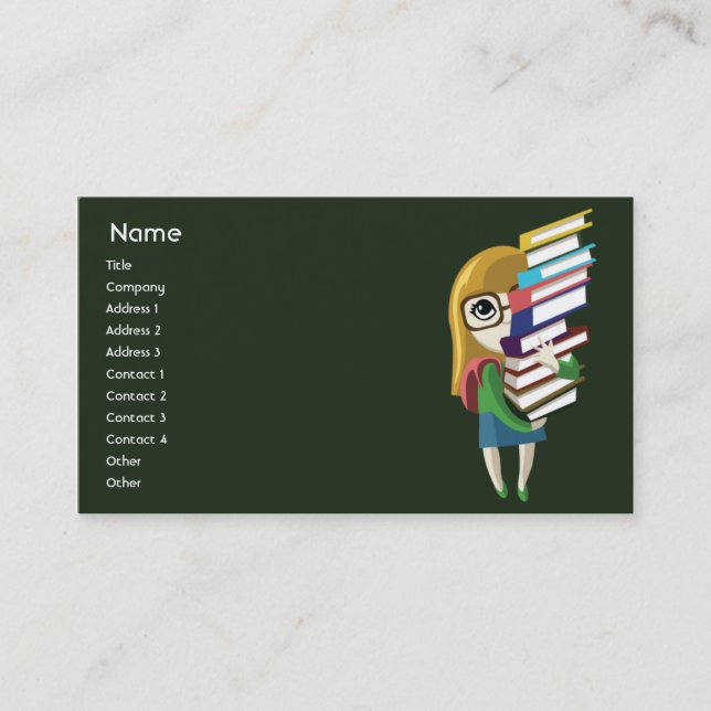 Carte De Visite Bookgirl - affaires (Devant)