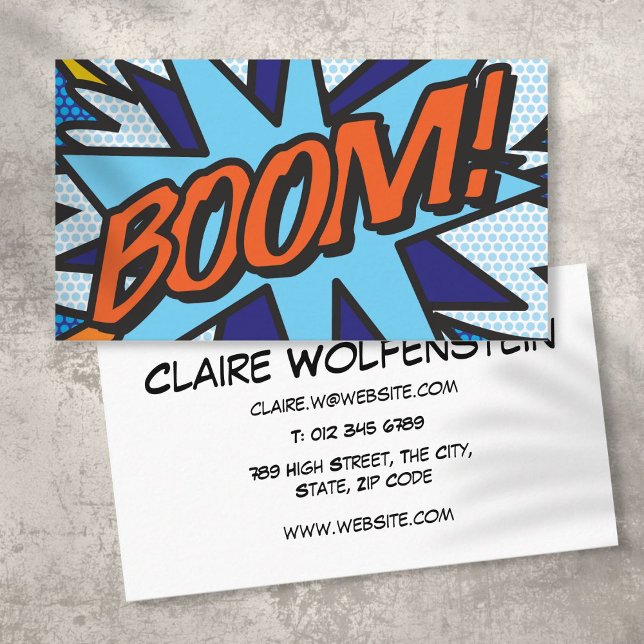 Carte De Visite BOOM Fun Retro Comic Book (BOOM Fun Retro Comic Book Business Card)